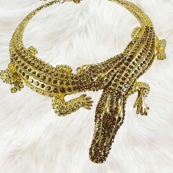 House Of Adornments Jewelry - Gold Crocodile Statement Necklace